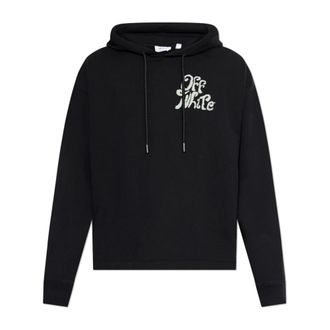 Off-white Hoodies, male, Black, Size: 3XL Logo-printed Sweatshirt