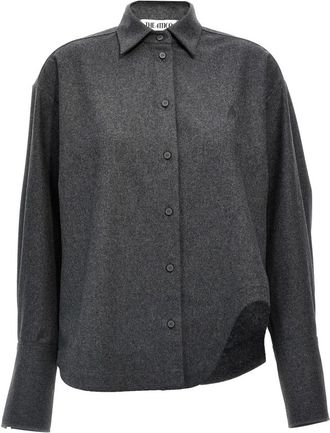 The Attico Eliza Shirt - Dames - Overhemden - Grijs - S - Wol - Overhemden