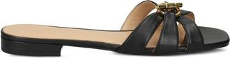 Lauren Ralph Lauren Sandali in pelle con fibbie - Nero