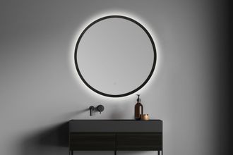 Bathstage Bathstage - 68363 Espejo Led Retroiluminado Redondo 100 Cm Canto Color Negro - Ref: Bs-68363