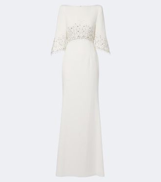 Jenny Packham Bridal Electra embellished cr&ecirc;pe gown