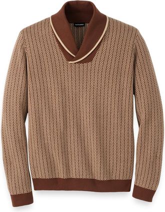 Paul Fredrick Cotton Shawl Collar Pull Over Sweater