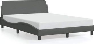 vidaXL Estructura De Cama Dover De Tela Gris Oscuro 137x190 Cm Vidaxl