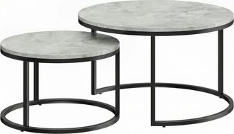 HOMCOM Mesas de centro 78.5x78.5x46.5 cm gris
