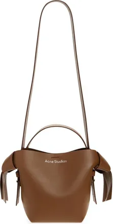 Acne Studios Mini Musubi Leather Shoulder Bag in Camel Brown at Nordstrom