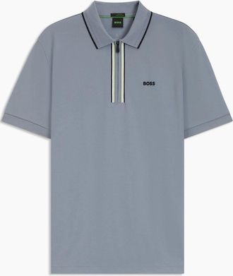 HUGO BOSS Mens Hbg Philix Quick Drying Polo Shirt - Grey - Size: 38