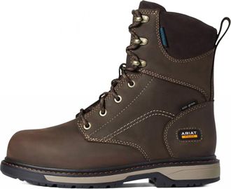 Ariat Womens Comp-Toe Riveter H2O Insulated Glacier Grip Boot In Dark Brown