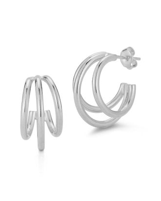 Chloe and Madison Silver Triple Hoops