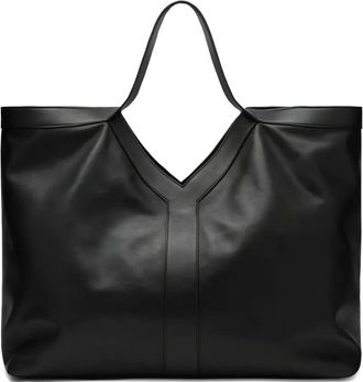 Saint Laurent Large Y detail tote bag - men - CALFSKIN/Suede - OS - Black