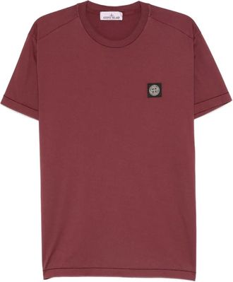 Stone Island T-shirt con applicazione logo - Rosso