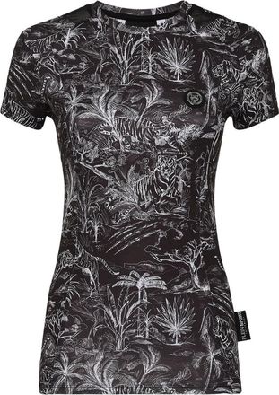 Plein Sport T-Shirt Slim Fit - Dames - Sportshirts - Zwart - XS - Polyester - Fitness