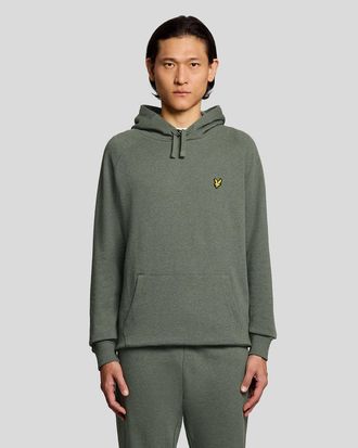 Lyle & Scott Mens Cotton Marl Raglan Hoodie - Green - Size X-Small