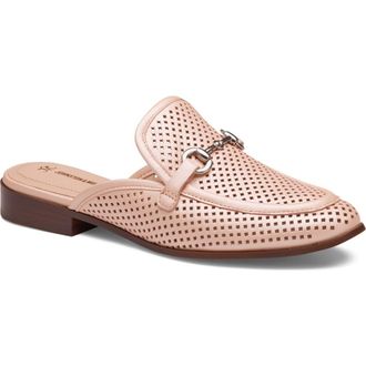 Johnston & Murphy Ali Perforated Bit Mule in Blush Pearlized Glove Leather at Nordstrom, Size 7.5