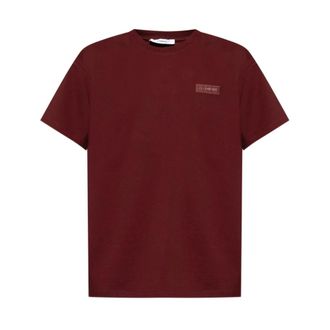 Givenchy T-Shirts, male, Red, L, Red Logo Patch Crewneck T-shirts Polos