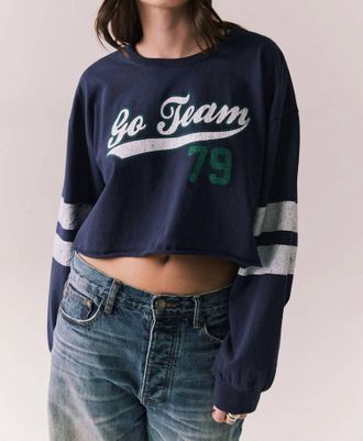 Chaser Go Team Long Sleeve Varsity Graphic Tee In Blue