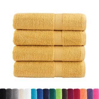 Berkfield Home Premium Hand Towels SOLUND 4pcs Gold 50x100cm 600gsm