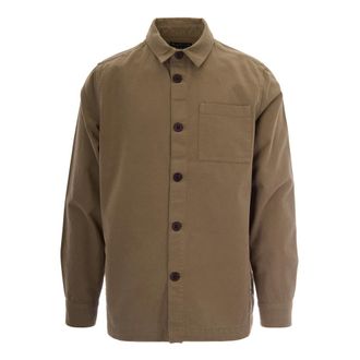 Barbour Casual Shirts, male, Brown, Size: XL Washed Overshirt Ss26