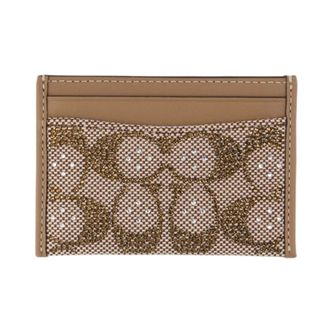Coach Portacarte Essential in Crystal Signature Jacquard - - Accessories - Donna - Beige - ONE SIZE