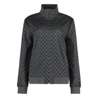 Gucci Cotton blend sweatshirt met volledige rits - Dames - Vesten met rits - Zwart - XS - Katoen - Hoodies & sweatvesten