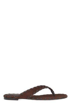 Gianvito Rossi Zaira Thong Flat Sandal in Brown Suede at Nordstrom, Size 41.5