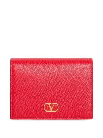 Valentino Garavani grained VLogo-signature wallet - women - Grained Calf Leather - One Size - Red
