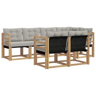vidaXL Conjunto De Sof&aacute;s De Exterior 7 Pcs Blanco Y Gris Claro Vidaxl