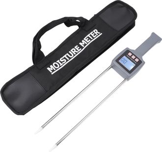 Infinite Medidor De Humedad Port&aacute;til Para Algod&oacute;n (5-40%), Precisi&oacute;n &plusmn;0,5%, Pantalla Lcd Retroiluminada, Sonda De Acero Inoxidable De 28 Cm, Funci&oacute;n De Apagado