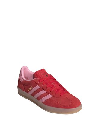 adidas Womens Sneakers Gazelle Indoor W Better Scarlet-Light Pink-Gum Trainers Scarlet/light Pink/gum