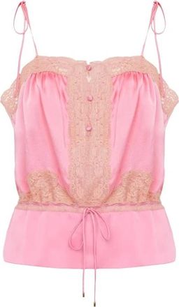 Chlo&eacute; Camisole met trekkoord - Dames - Tops zonder mouwen - Roze - S - Katoen - Tops