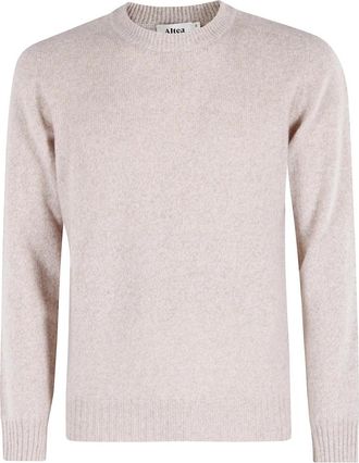 Altea Maglia Girocollo Cashmere - Heren - Ronde hals truien - Beige - M - Kasjmier - Truien & Vesten