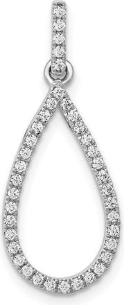 Diamond2Deal 14k White Gold 1/4 carat Diamond Teardrop Pendant