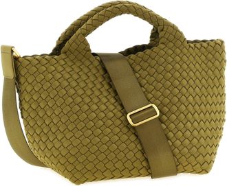 Naghedi Hand-Woven Neoprene Top Handle Bag - Olive
