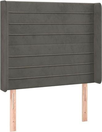 vidaXL Cabecero Con Orejas De Terciopelo Gris Oscuro 93x16x118/128 Cm Vidaxl