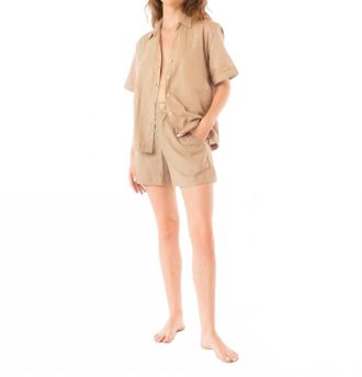 Kibys Lena Button Down Top In Beige