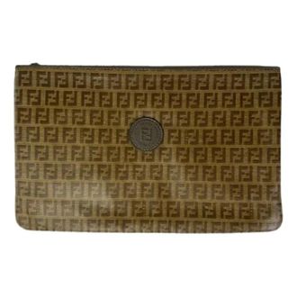 Fendi Pre-owned Leather Clutch - Dames - Pre-owned - Bruin - Maat: ONE Size Leer