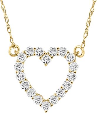 Pompeii3 1/2Ct Heart Diamond Pendant in 10k White or Yellow Gold