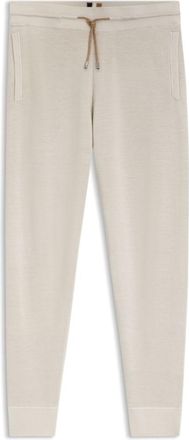 BOSS Cuffed tracksuit bottoms in virgin wool