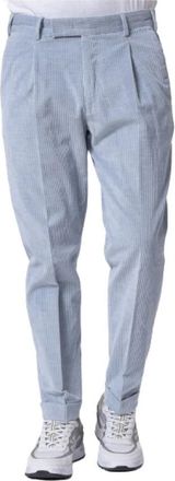 Pantaloni Torino Lichtblauwe Corduroy Broek Rebel Fit - Heren - Nette broeken - Blauw - 4XS - Katoen - Broeken