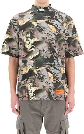 Heron Preston Mens Bicolor Cotton T-Shirt