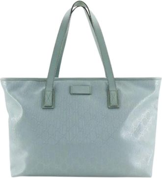 Gucci Pre-owned Tote Bags, female, Blue, Size: ONE SIZE Pre-owned GG Imprime PVC Tote Bag