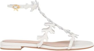 Gianvito Rossi Ocean Flat - Dames - Sandalen - Wit - 38 1/2 EU - Leer - Schoenen