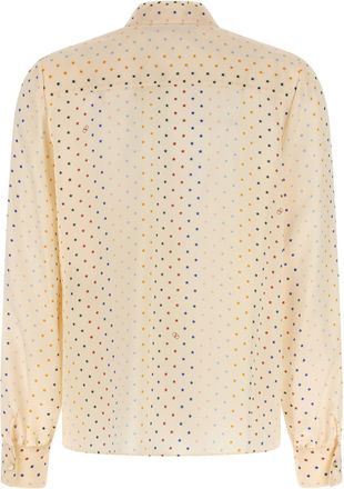 Valentino Garavani Multicolor Star-Print Silk Shirt - Cream