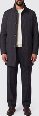 Moorer Single-Breasted Waterproof Knee-Length Coat with High Collar