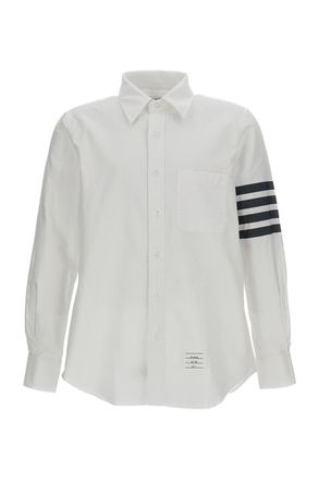 Thom Browne White Straight Fit Oxford Cotton Shirt