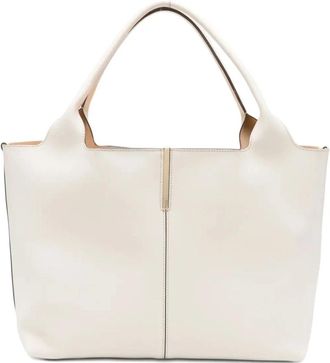 Tod's EBR Shopping Bag - Dames - Shoppers - Wit - ONE Size - Leer - Tassen
