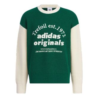 adidas originals Classic Sports Sweater (Gender Neutral) Asia Sizing Collegiate Green White IW6288