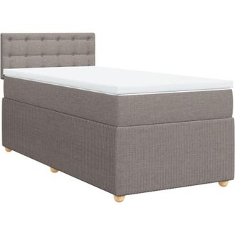 vidaXL Cama Box Spring Con Colch&oacute;n Tela Gris Taupe 80x200 Cm Vidaxl