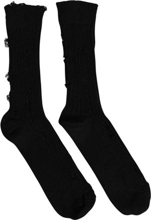 Dolce & Gabbana Katoenen Distressed Mid Calf Accessoires Sokken - unisex - Accessoires - Zwart - Maat: ONE Size Katoen