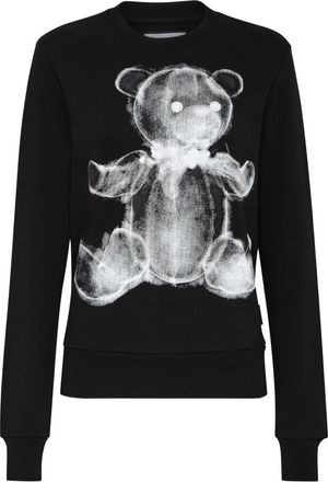 Philipp Plein Sweatshirt LS Teddy Bear - Dames - Sweatshirts - Zwart - XS - Katoen - Hoodies & sweatvesten