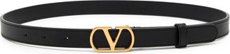 Valentino Garavani Vlogo Leather Belt - Black - 38 (UK16/ XL)